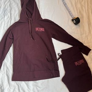Victoria Secret Victoria sport sweat set burgundy xs sweater s joggers